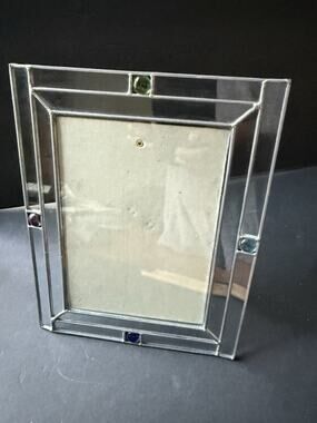 Vintage Beveled Clear Glass Frame Artisan Handcrafted 5x7 Modernist Contemporary